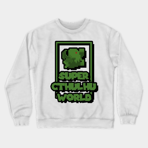 Super Cthulhu World Crewneck Sweatshirt by LupaShiva